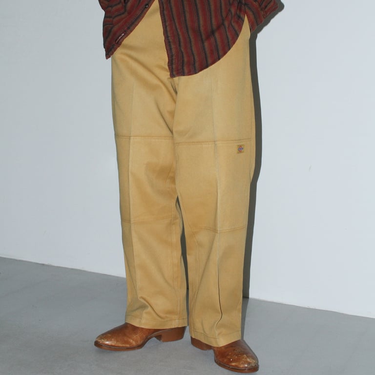 90s~ Dickies double knee work pants "mustard"｜ディッキーズ