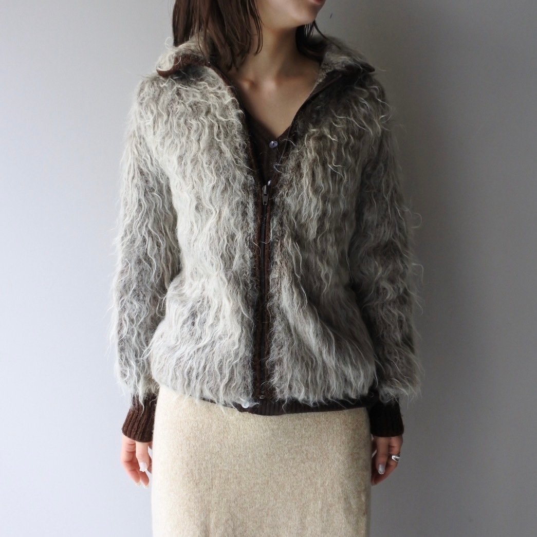 あ*様 80-90s Mohair Shaggy Jacket 90s Mohair Confetti Sweater | M-L - Lucky Vintage