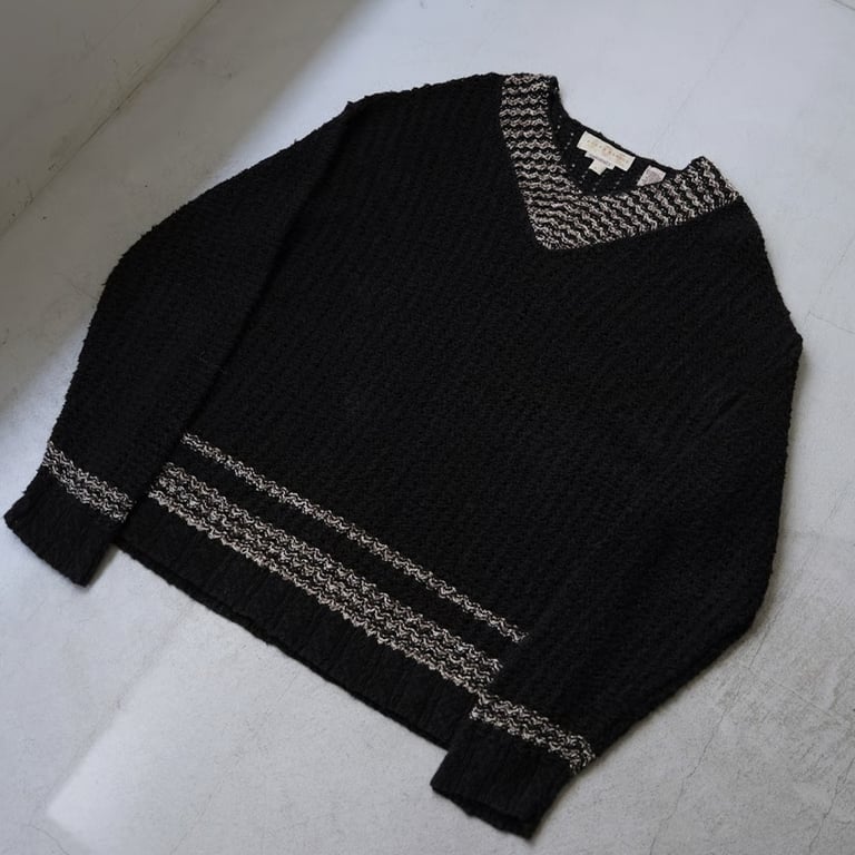 90s cotton/linen hand knit sweater