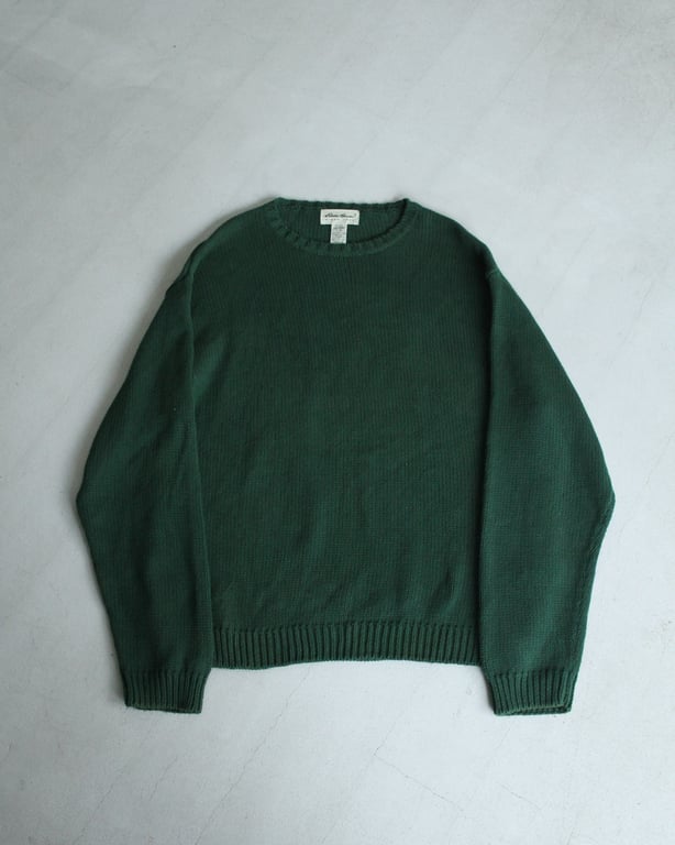 90s~ Eddie bauer cotton knit sweater｜エディーバウアー