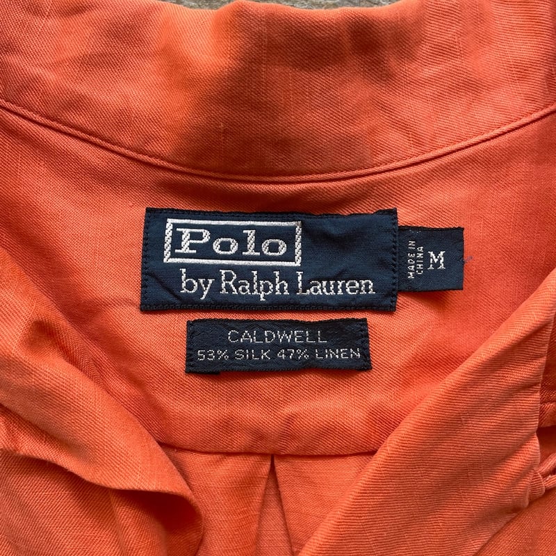 ラルフローレン　CALDWELL エルメスオレンジ 極美品 M オレンジ Caldwell シルクリネン ポロラルフローレン