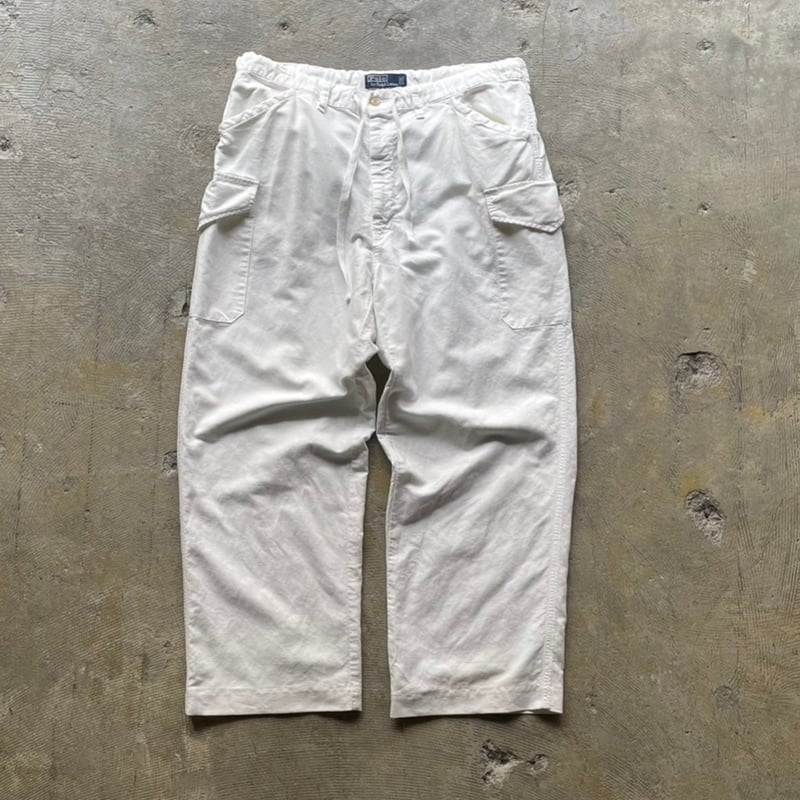 polo by ralph lauren リネンコットン　カーゴパンツ　90s 名作】90s〜00s ポロ ラルフローレン シルク・リネン カーゴ