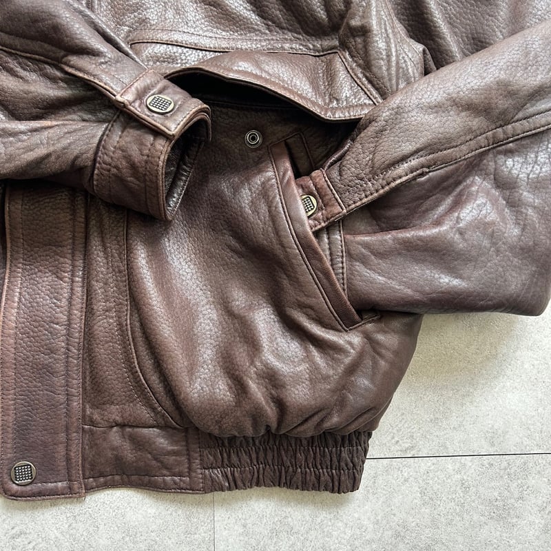 90s Leather Jacket ダークブラウン レザージャケット A-2 90s~ Colebrook A-2 type leather jacket | sui &