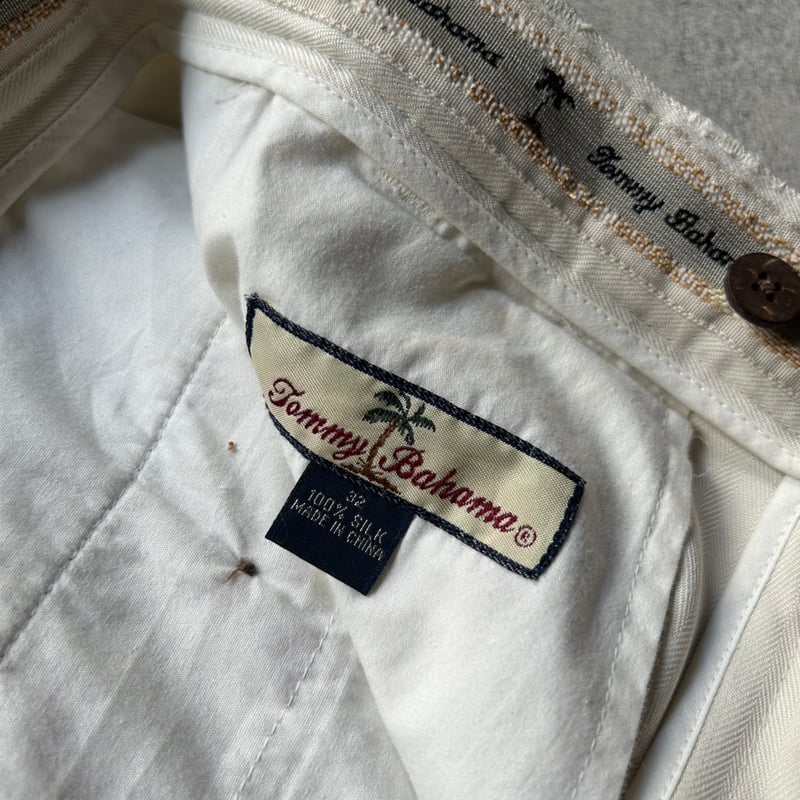 90s  Bahama シルク 2タックスラックス ビンテージ usa 90s Tommy Bahama 2tuck silk slacks | sui & shara