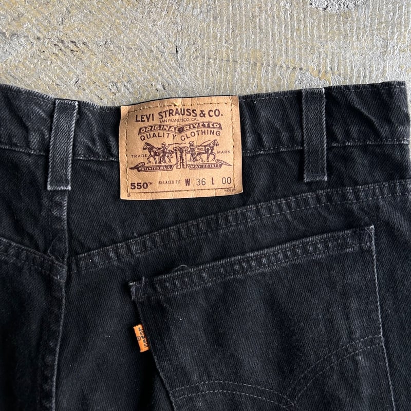 パンツ levi's 550 black denim shorts student 90's Levi's 550 denim shorts 