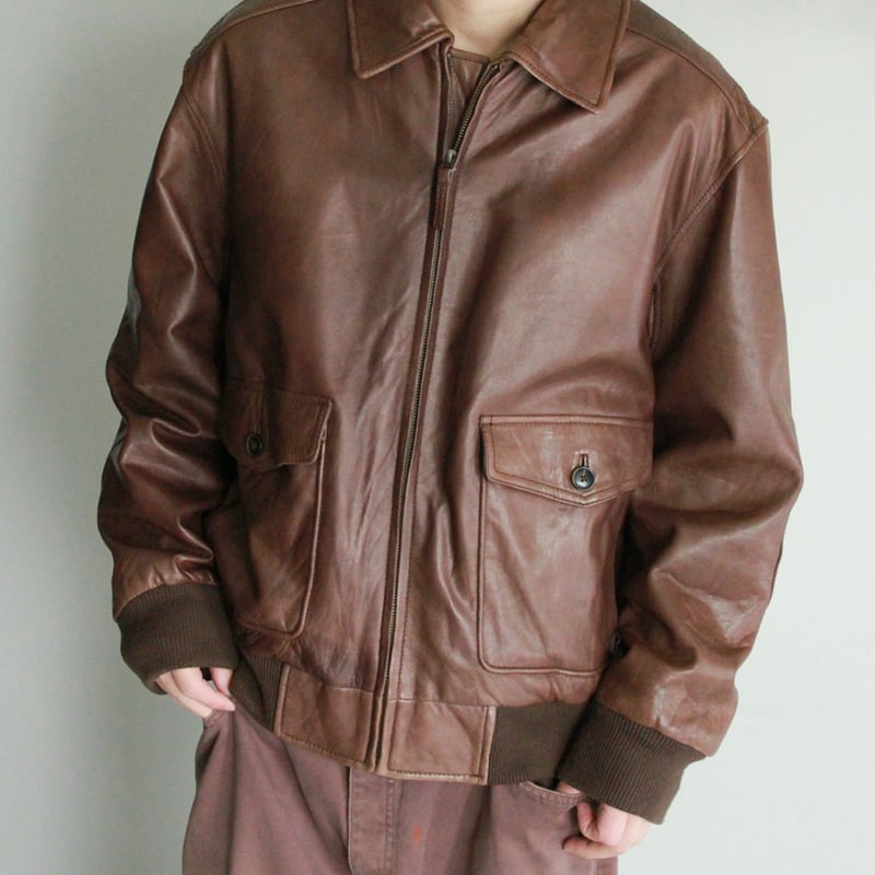 90s 牛革 レザージャケット A2タイプ 90s Leather A-2 type jacket | sui & shara