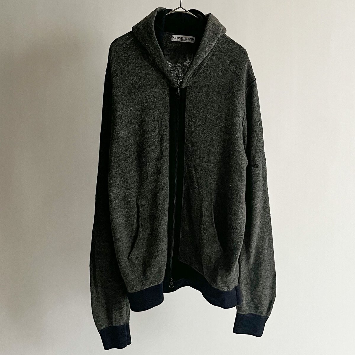 00s Stone island wool zip up foodie knit jacket...