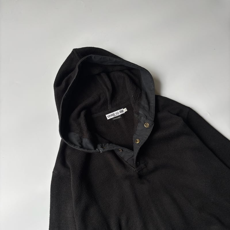Stone Island henley neck knit hoodie | sui & shara