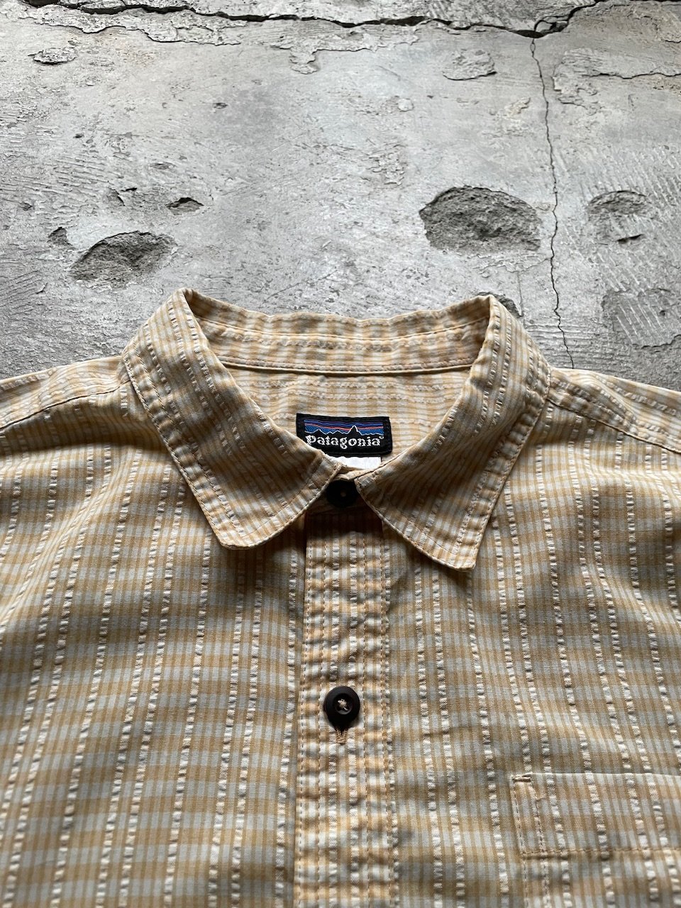 トップス 00'S patagonia Seersucker Check Shirt 00's Patagonia plaid pattern seersucker shirt |