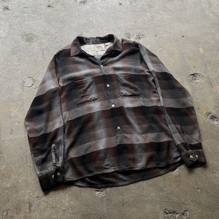 60's ARROW Rayon Open Collar USA ブルー 60s ARROW RAYON Open Collar Shirt