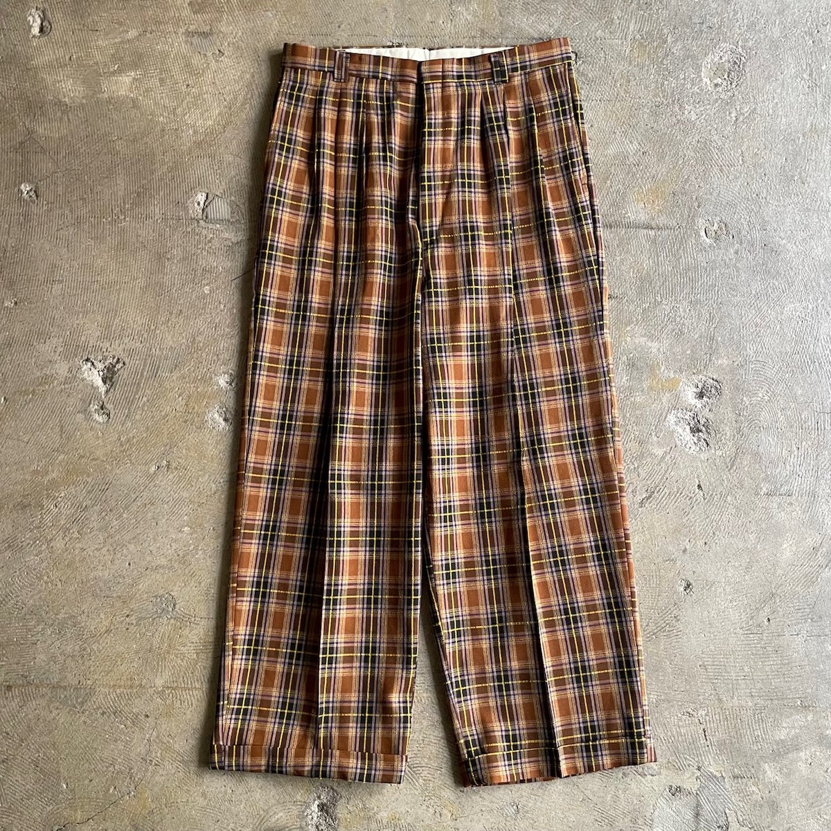90's Smokey Joe's plaid pattern wide straight s
