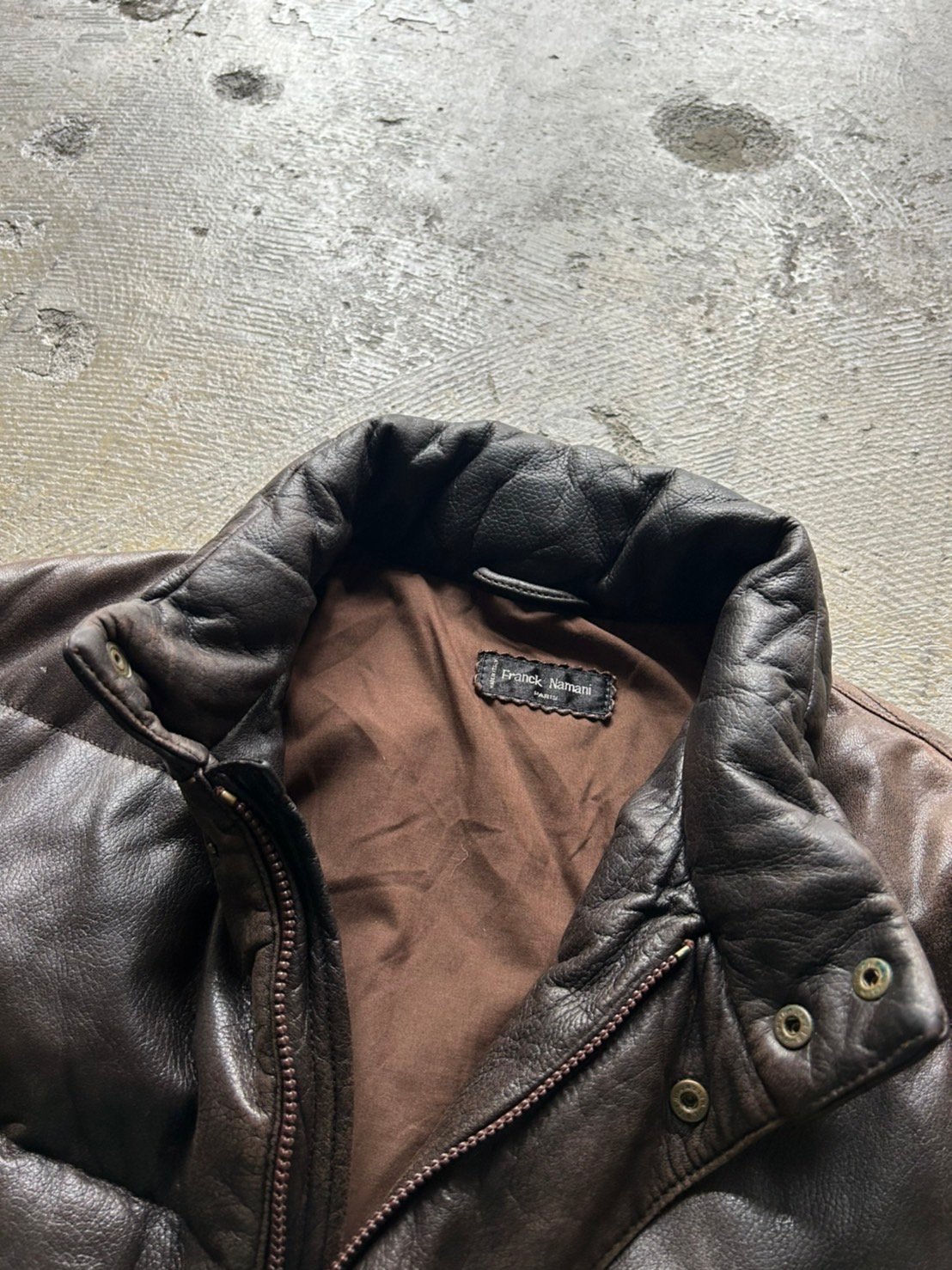 90s leather down MA-1 ダウンジャケット レザー ボンバー LEATHER DOWN BOMMER JACKET / レザー ダウン ボマー ジャケット