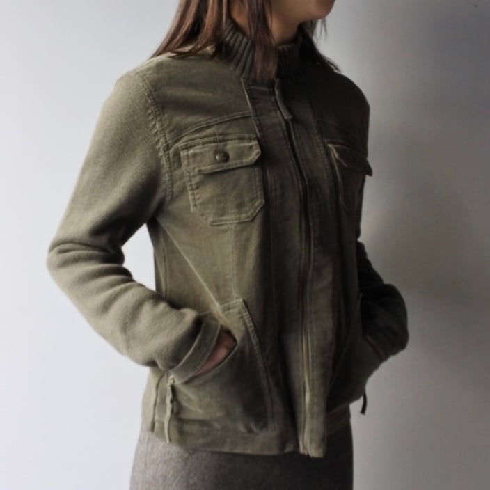 Switching design cropped zip up jacket | sui &