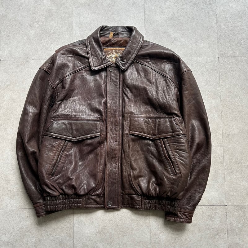 90s Leather Jacket ダークブラウン レザージャケット A-2 90s~ Colebrook A-2 type leather jacket | sui &