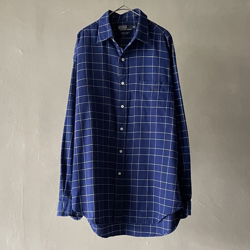 90s リネン100% ラルフローレン LOWELL SPORT チェックシャツ 90s リネン100% ラルフローレン LOWELL SPORT チェックシャツ