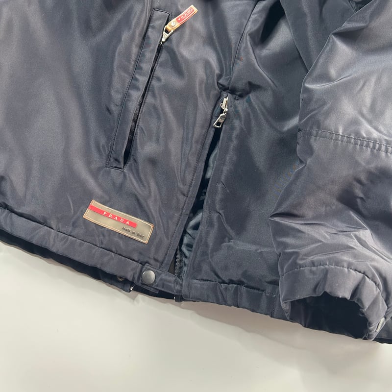 00's PRADA stand collar nylon padding jacket |