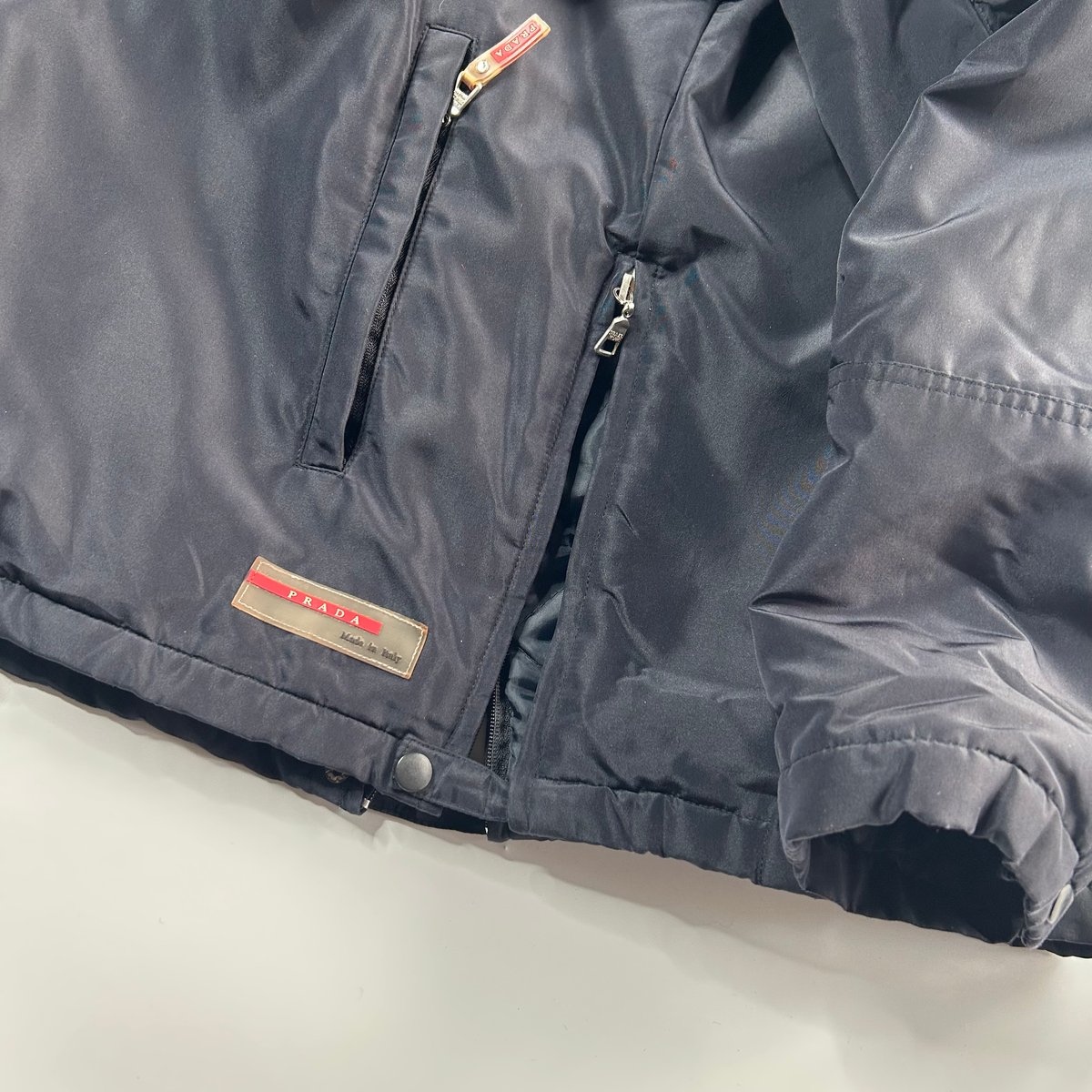 00's PRADA stand collar nylon padding jacket |