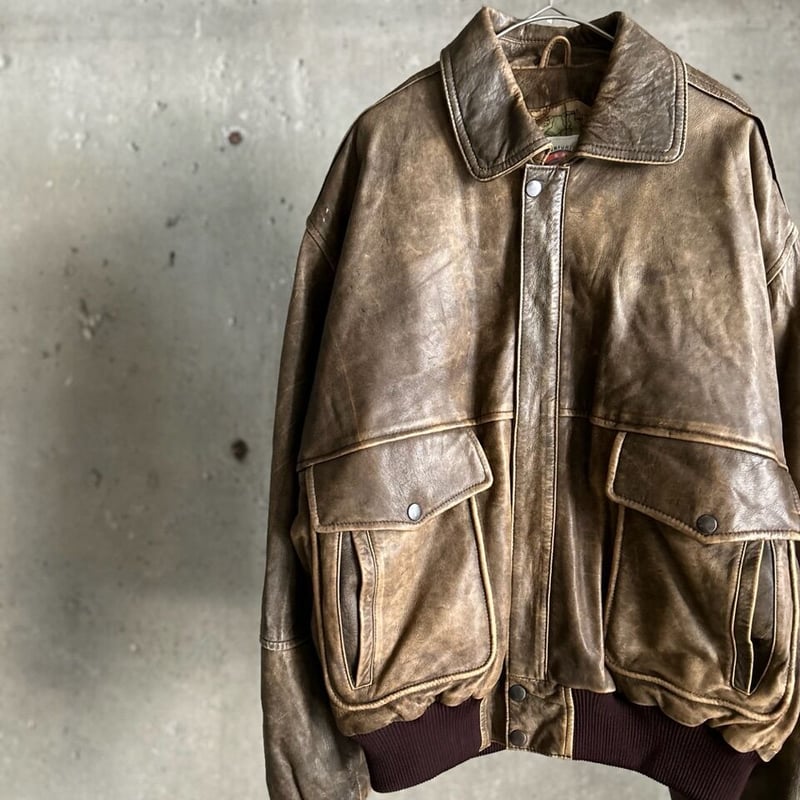 90s A-2 type design leather jacket | sui & shara 90s A-2 type design leather jacket | sui & shara