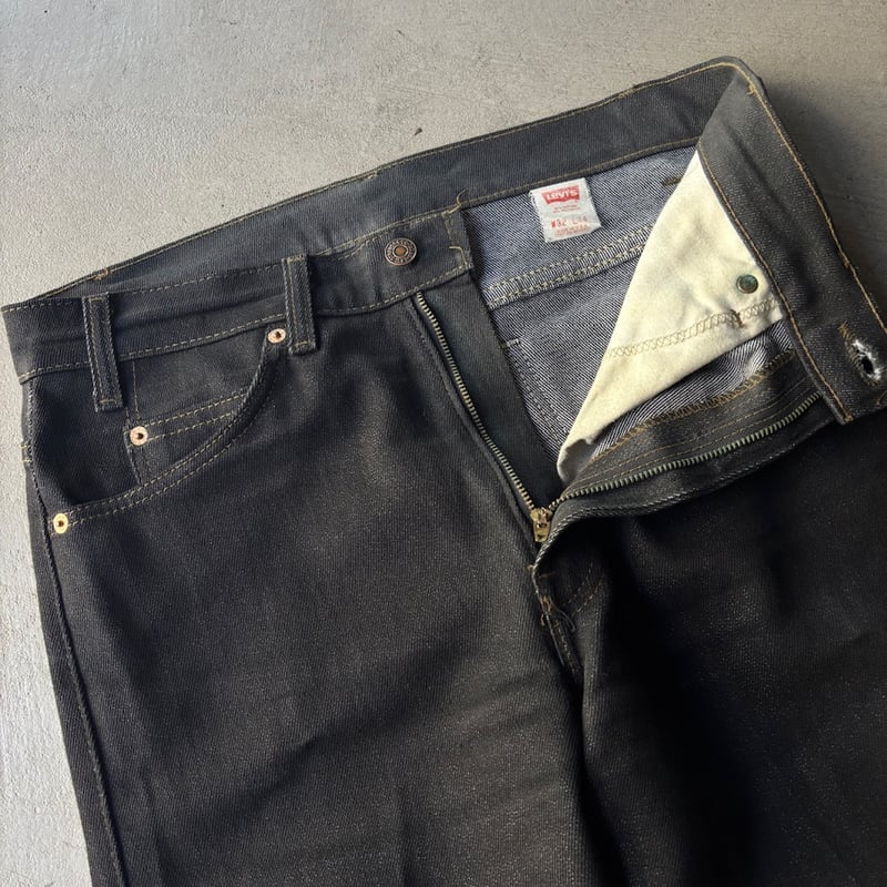 90s Levi's 517 stretch yarn-dyed black denim pa