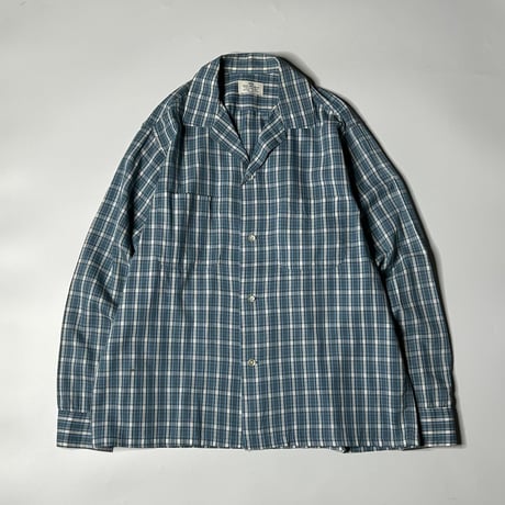 60's~ VANHUESEN plaie pattern cotton shirt