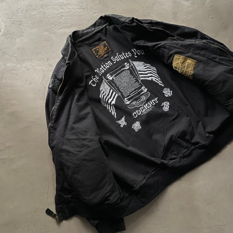 Cockpit A-2 type 襟レザー フライトジャケット コットン XL 【公式通販】