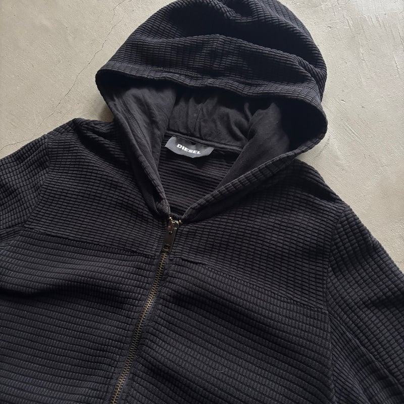 Diesel waffle knit zip-up hoodie | sui & shara
