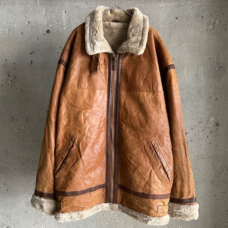 90's~ B-3 type leather boa jacket
