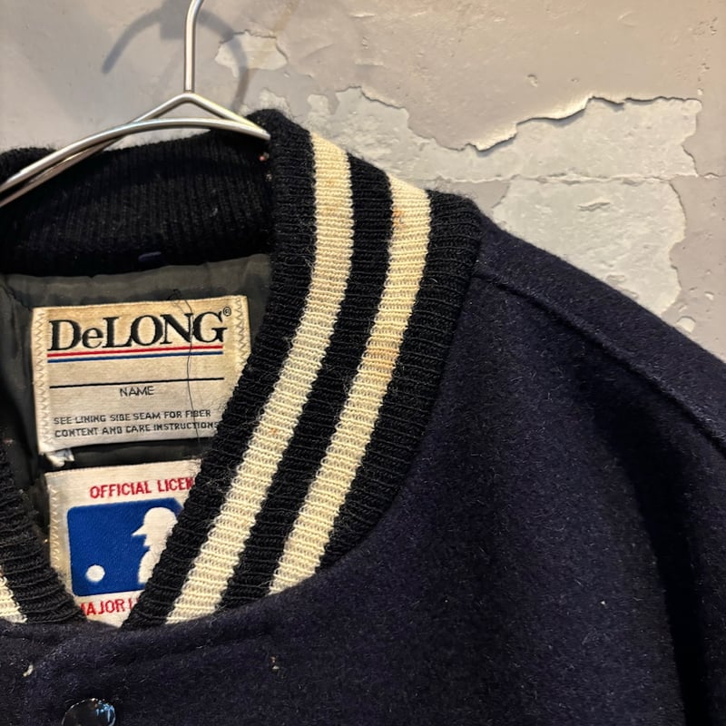 90s Delong テディジャケット型 スタジャン ネイビー 短丈 90s Delong テディジャケット型 スタジャン ネイビー 短丈