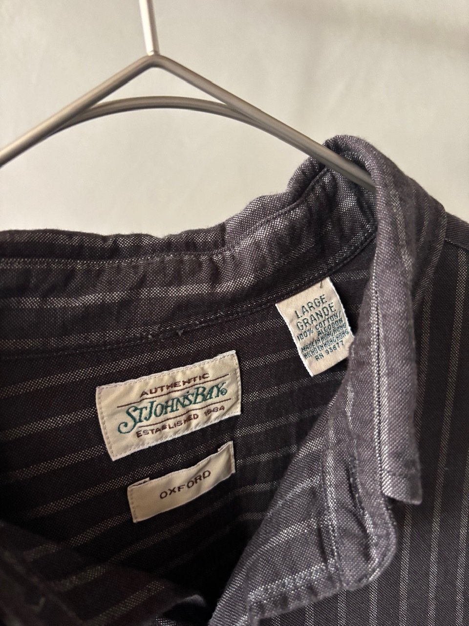 90s St.john's bay striped oxford BD shirt | sui