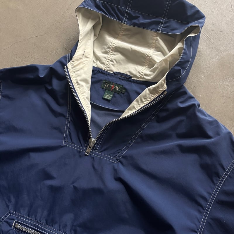 希少　90s j.crew アノラック　ボーダー 古着 90s J Crew 名作 太ピッチ ワイド ボーダー コットン
