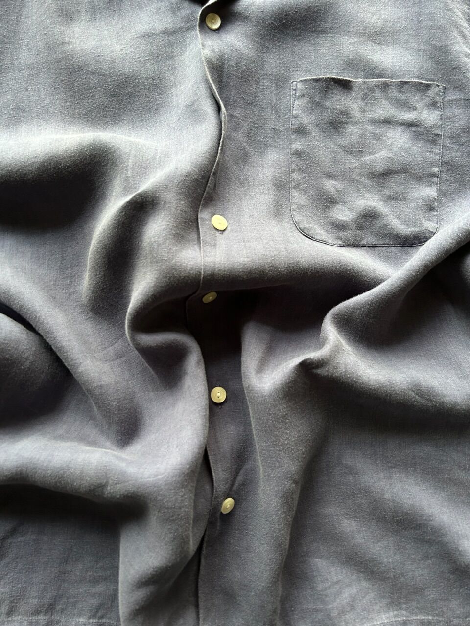 90s Ralph Lauren open collar L/S linen shirt  