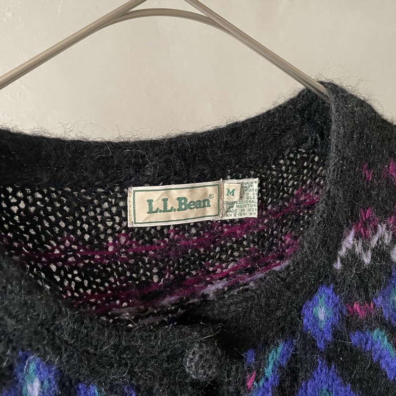 80s L.L.Bean fair isle pattern mohair knit card