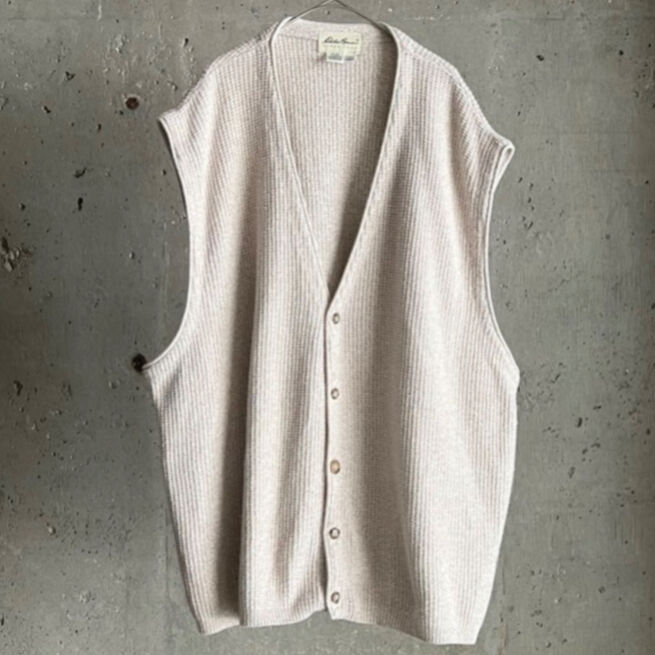 90's Eddie Bauer ベージュ コットン フィッシングベスト M 90's Eddie