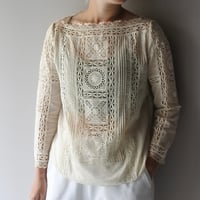 Ralph Lauren cutwork lace boat-neak blouse