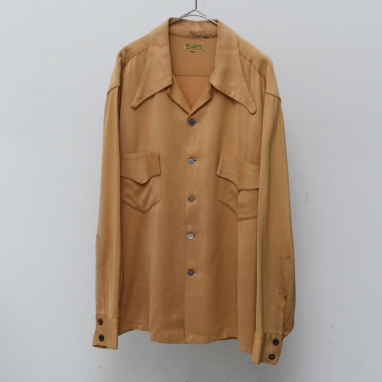 40年代 レーヨンシャツ（40s rayon open collar shirt made in califolnia）