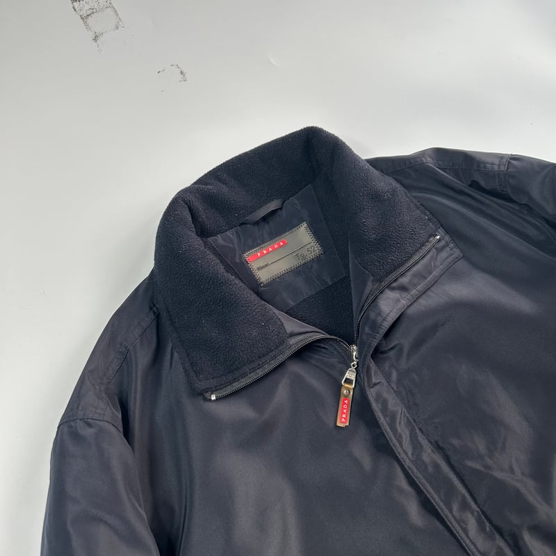 00's PRADA stand collar nylon padding jacket |