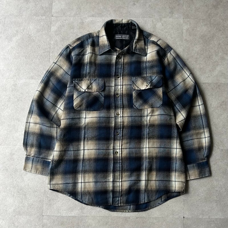 90s 平たい David Taylor オンブレチェックシャツ vintage