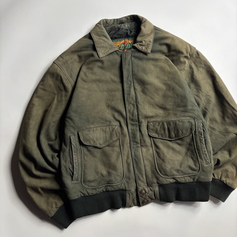 レア！希少！ヴィンテージ ！イタリア製サイクリングジャケット　L L 90s G-Ⅲ A-2 type leather jacket | sui & shara