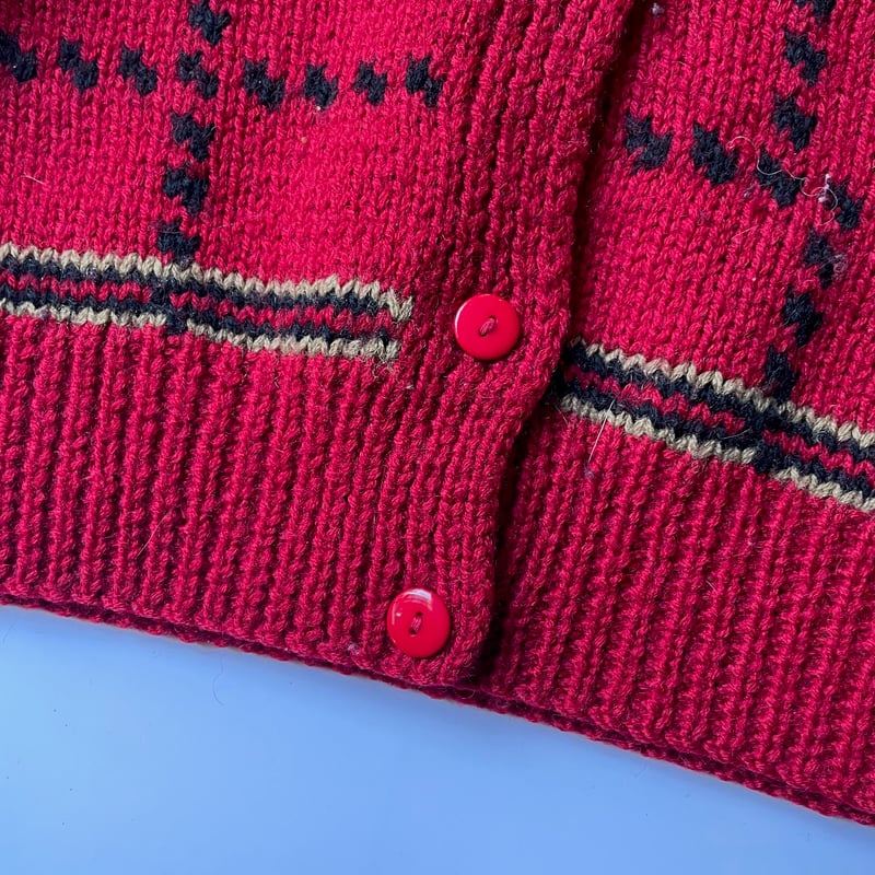 90s Duck pattern wool knit cardigan | sui & shara