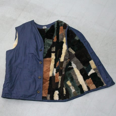90s design work vest with fur lining