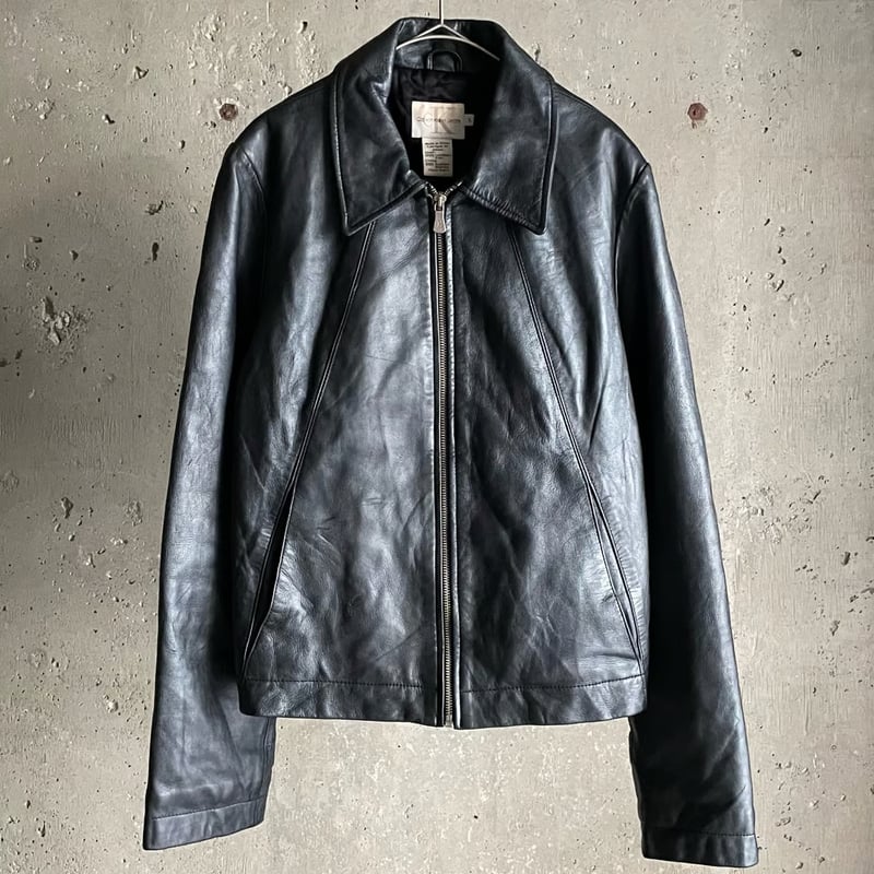 90s Calvin Klein Leather Riders Jacket