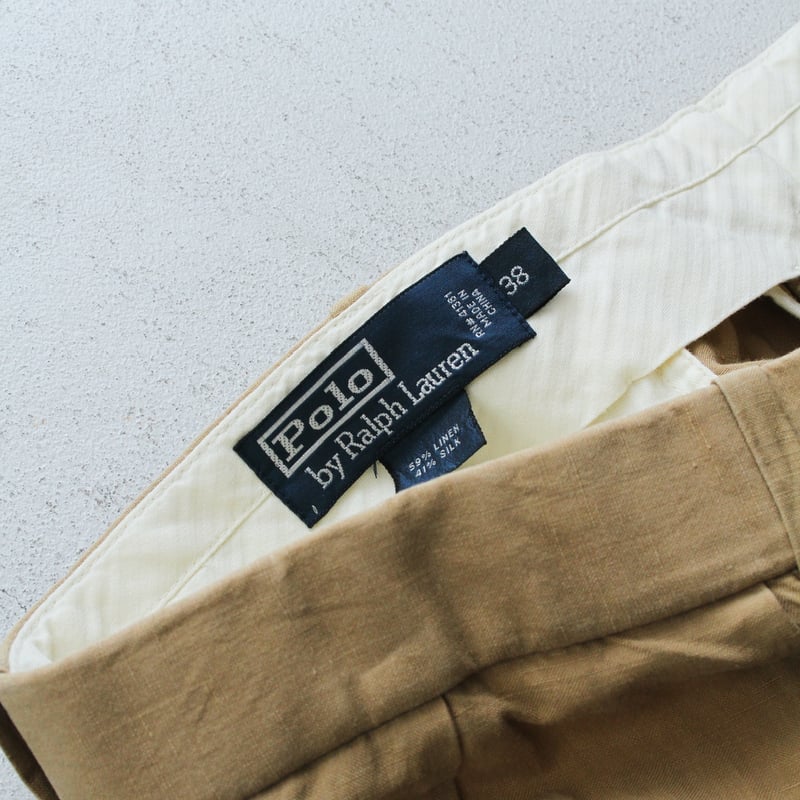 90s Ralph lauren linen/silk 2tuck slacks | sui