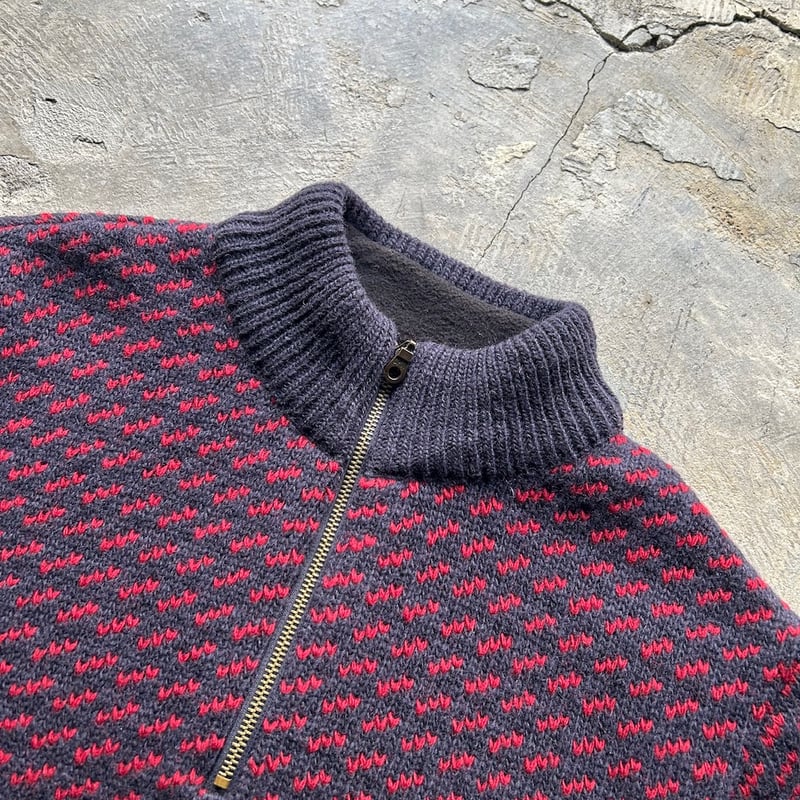 希少 LLBean エルエルビーン バーズアイニット ハーフジップ 90-00's L.L.Bean バーズアイ柄 ハーフZIP ニット “MADE IN