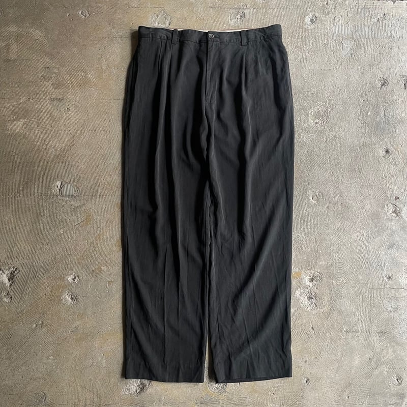 90s  Bahanma RELAX 2タック シルク スラックス 90s Tommy Bahanma RELAX 2タック シルク スラックス パンツ