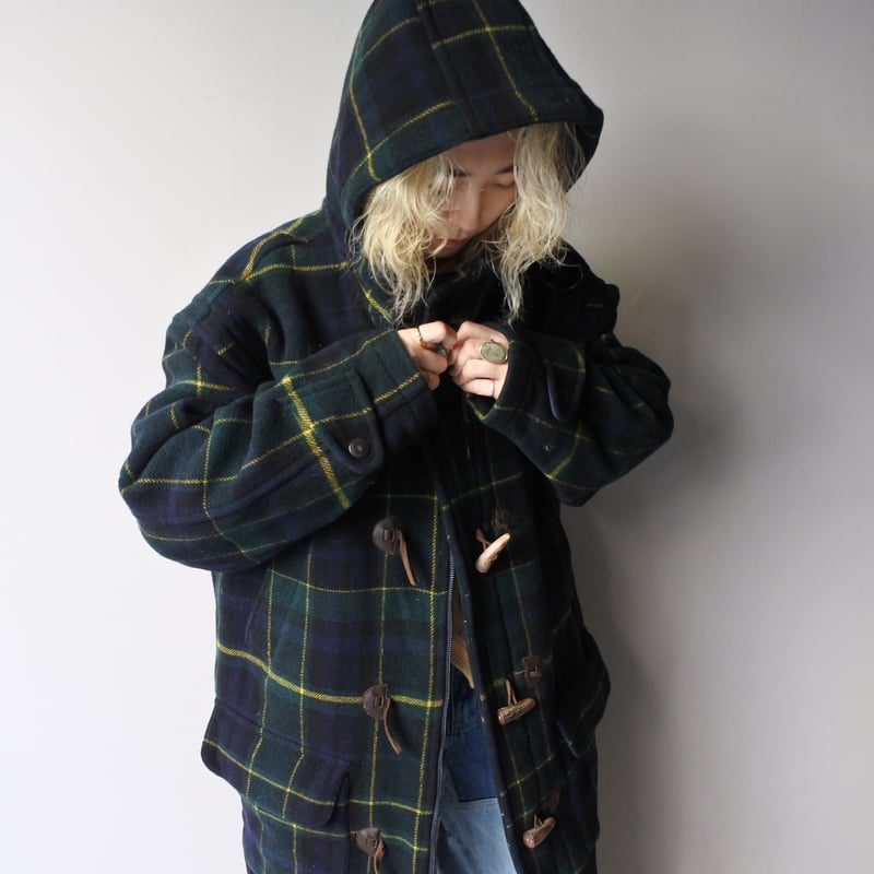 90s nautica plaid wool duffle coat | sui & shara
