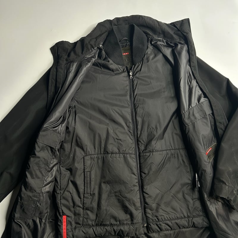 PRADA double zip padding jacket with liner jac