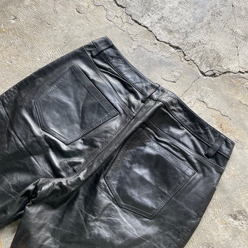 [名品] 00s OLD GAP オリジナルフィット レザーパンツ 牛革 名品] 00s OLD GAP オリジナルフィット レザーパンツ 牛革