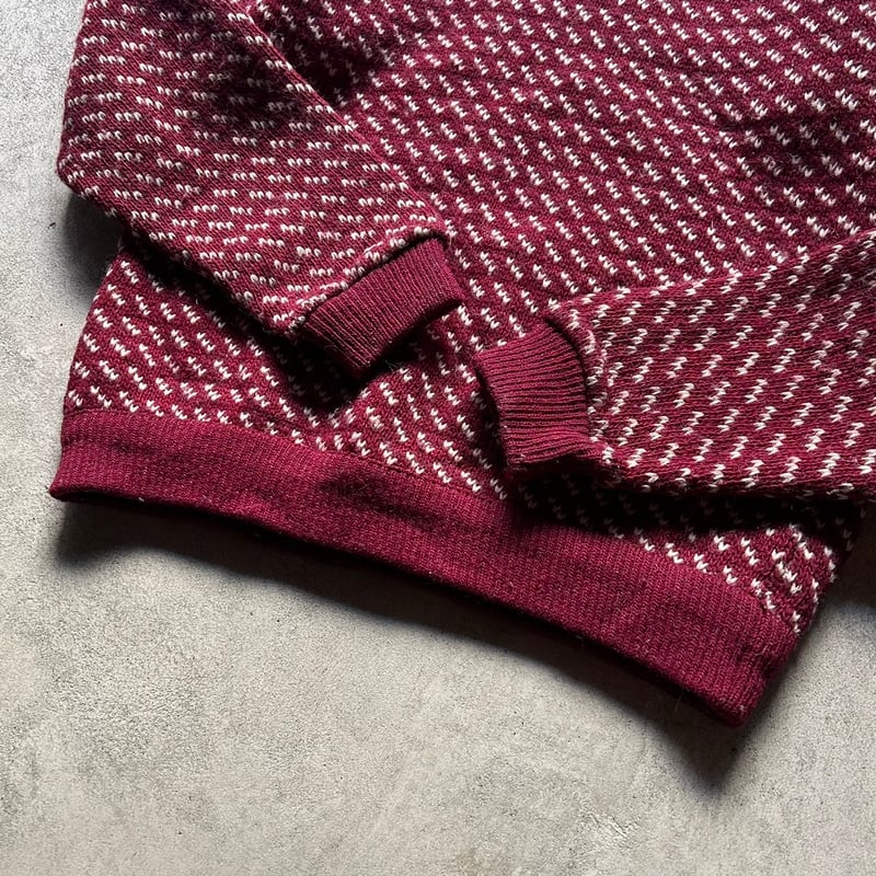80s L.L.Bean birds eye knit sweater made in Nor