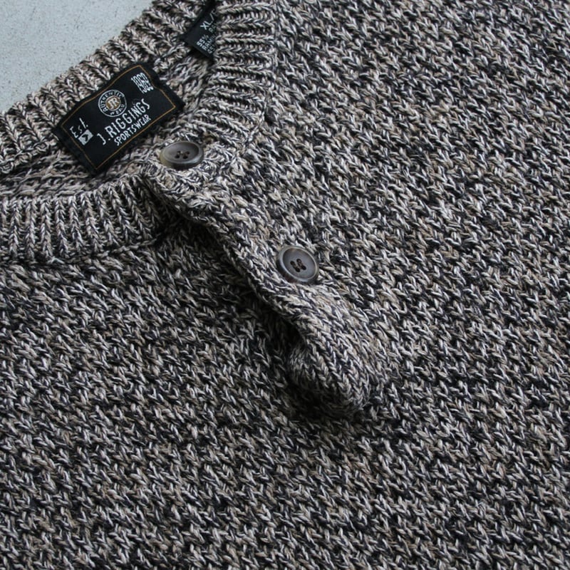 トップス vintage ramie cotton henry neck sweater 90s Ramie/Cotton henry neck knit sweater | sui