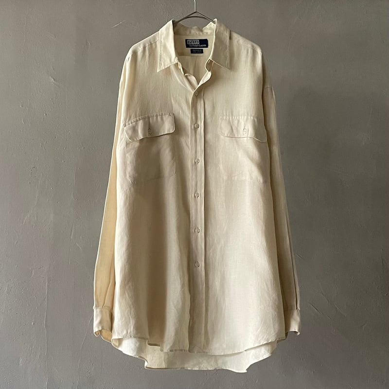 90s Ralph lauren linen work shirt “WHITFIELD” |